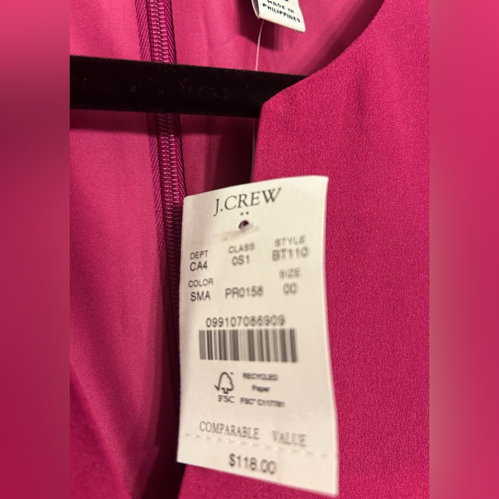 J Crew Raspberry Sheath Dress 00P - Picture 2 of 4